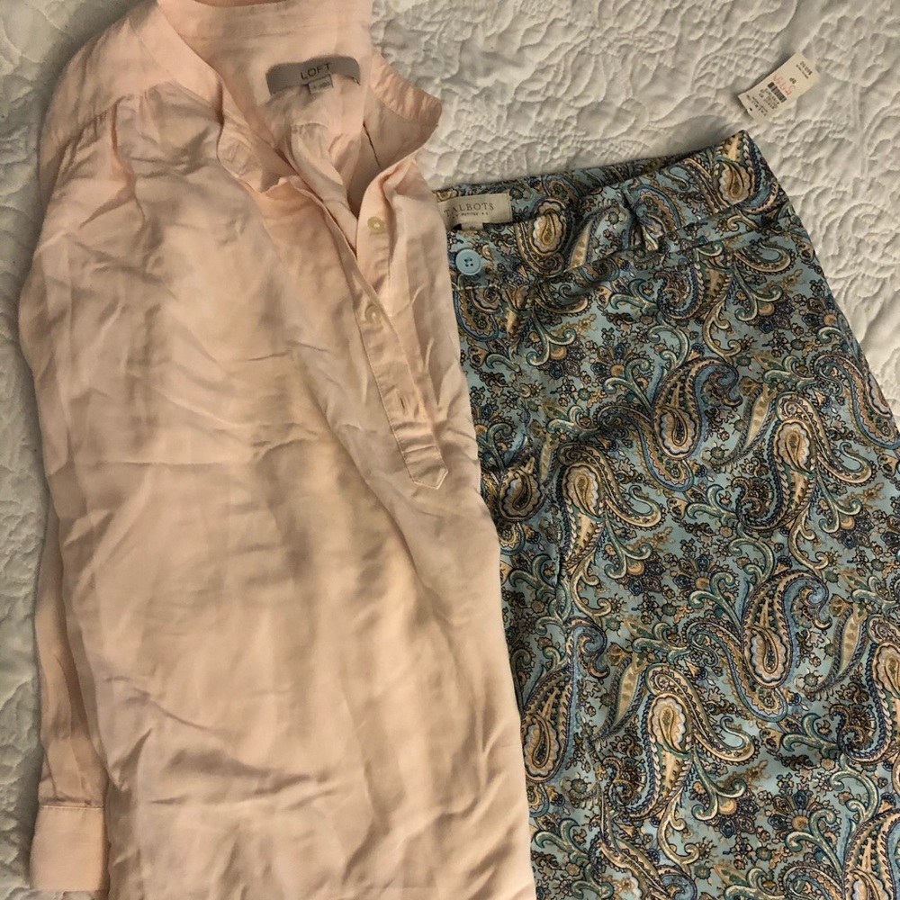 Talbots paisley pants (petite)